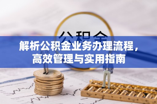 泰州解析公积金业务办理流程，高效管理与实用指南