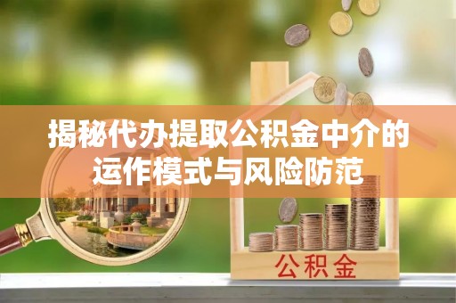 泰州揭秘代办提取公积金中介的运作模式与风险防范